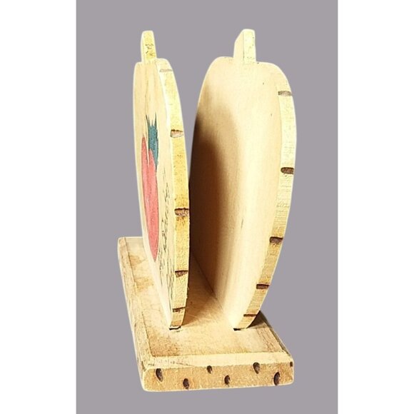 Napkin Letter Mail Holder Wooden Cottagecore Wooden Apple Ft Smith Ark. - Picture 3 of 5